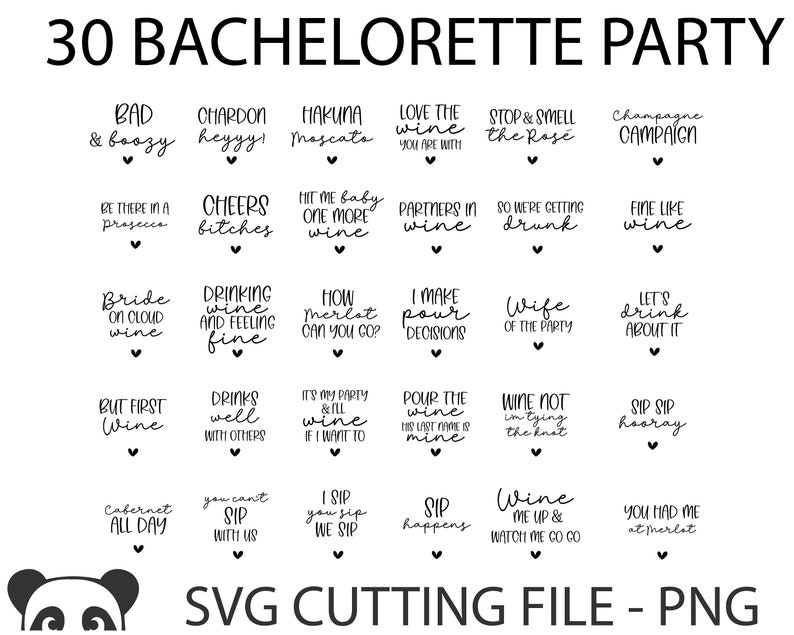 30 Bridal party SVG PNG bundle, Wine tasting svg, BACHELORETTE wine theme shirts, Wedding svg, Girls night out matching shirt, Hen party svg image 2