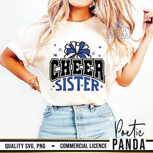 Cheer Sister SVG PNG, Cheer Sister Shirt Svg, Cheer Sister Gift Svg, Cheerleader Svg, Cheer Svg, Cheerleading Svg, Sister Svg, Pom Poms Svg