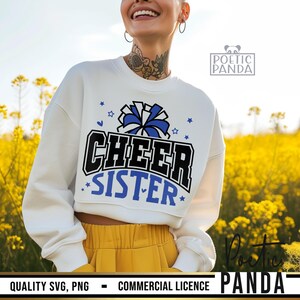Cheer Sister SVG PNG, Cheer Sister Shirt Svg, Cheer Sister Gift Svg, Cheerleader Svg, Cheer Svg, Cheerleading Svg, Sister Svg, Pom Poms Svg