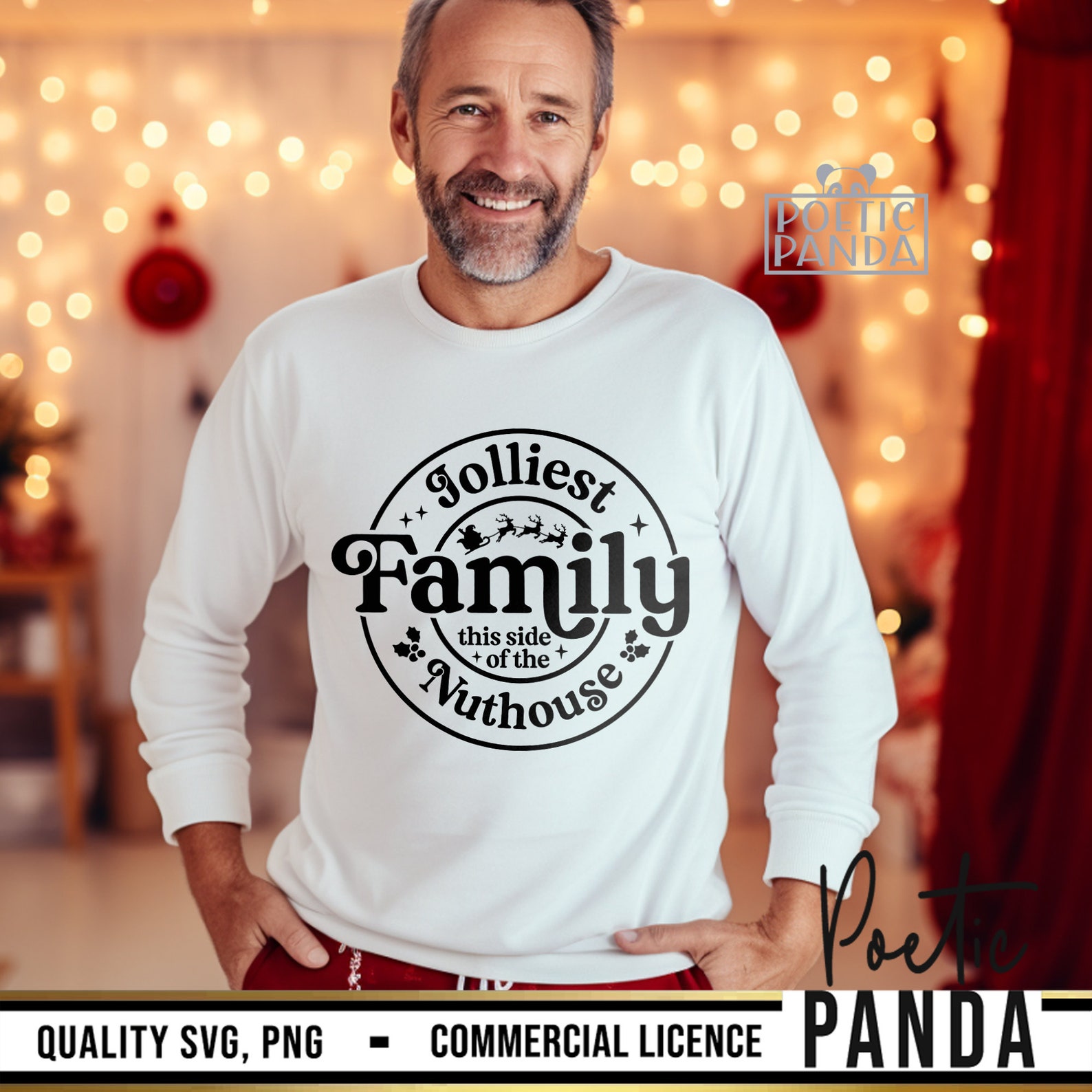 Jolliest Family SVG PNG, Funny Family Christmas Svg, Christmas Pjs ...