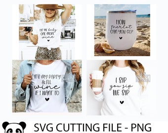 Wine Bundle of 25 SVG Cut File, Funny Wine Theme Shirt