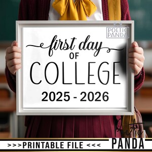 Study Day Sign First Day of College Printable Sign PNG, College 1st Day Sign, First ...