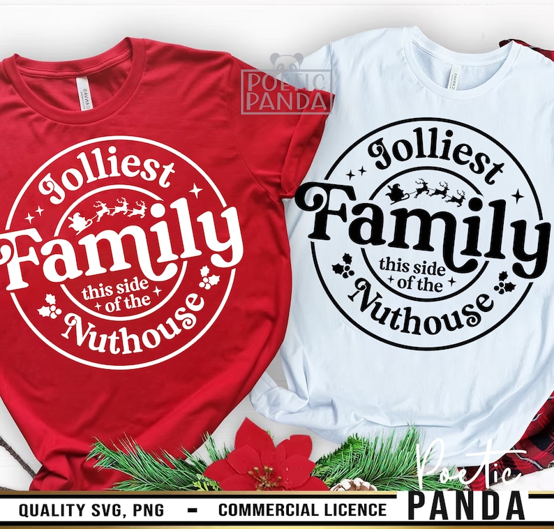 Jolliest Family SVG PNG, Funny Family Christmas Svg, Christmas Pjs ...