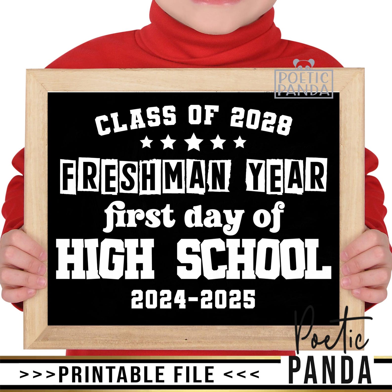 Printable First Day of High School Year Sign, Freshman Printable Sign ...