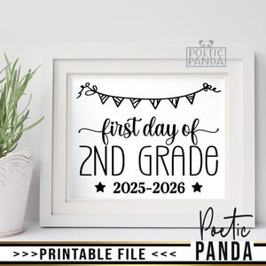 Printable 1st Day of 2nd Grade Sign PNG, First Day of Second Grade Sign ...