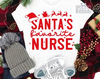 Santa's Favorite Nurse SVG PNG, Nurse Christmas Svg, Christmas Shirt Svg, Merry Nurse, Christmas Nurse Svg, Nurse Christmas Svg