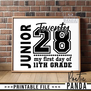 Printable Sign 2028 Junior Year PNG, First Day Of Junior Year Digital Template, 1st Day Of 11th Grade Printable Photo Prop, Junior Year Sign
