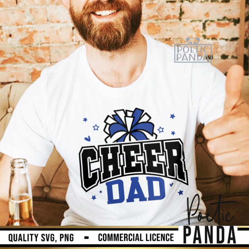 Cheer Dad SVG PNG, Cheer Dad Shirt Svg, Cheer Dad Gift Svg, Cheerleader Svg, Cheer Svg, Dad Cheerleading Shirt Svg, Pom Poms Svg, CF01234