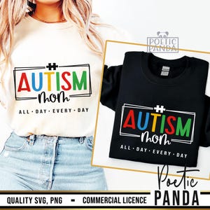 Autismus Mutter SVG PNG, Autismus Mutter Shirt SVG, Autismus Bewusstsein SVG, Autismus Band SVG, im April tragen wir blau dafür Autismus Design