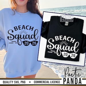 2026 Beach Squad SVG PNG, Beach Vacation Shirts Svg, 2026 Family Vacation Svg, Girls' Trip Svg, Beach Shirt Svg Design, Cruise Svg