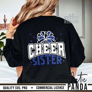 Cheer Sister SVG PNG, Cheer Sister Shirt Svg, Cheer Sister Gift Svg, Cheerleader Svg, Cheer Svg, Cheerleading Svg, Sister Svg, Pom Poms Svg