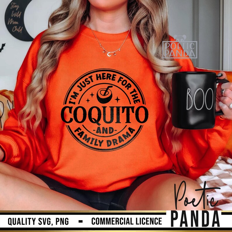 Spanish Thanksigiving SVG PNG, Funny Spanish Christmas Svg, Here For Coquito Svg, Puerto Rican Svg, Latina Svg, Puerto Rico Svg