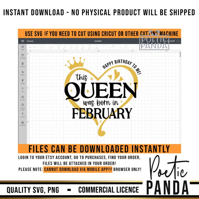 Queen Born In February SVG PNG, February Birthday Shirt Svg, Pisces Svg, Birthday in February Svg, Cricut Cut File, Aquarius Svg image 10