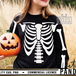 Halloween Costume SVG PNG, Halloween Ribs Outfit Svg Cut File For Cricut, Halloween Skeleton Bones Svg, Halloween Kids Shirt Svg