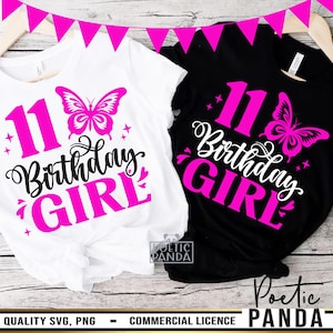 11th Birthday Svg, 11th Birthday Girl Svg Cut File, Butterfly Birthday Shirt Svg, Eleventh Birthday Svg, 11th Birthday Png, Hello Eleven Svg