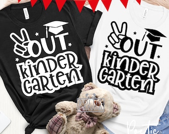 Kindergarten Graduate Shirt SVG PNG Digital, Kindergarten Graduation Svg Kids Shirt, Peace Out Pre-k Svg, Last Day Of Kindergarten Svg