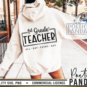 1st Grade Teacher SVG, Educator Svg, Back To School Svg, Best Teacher Svg, Teacher Shirt Svg, 1st Grade Svg, 1st Grade Teacher PNG