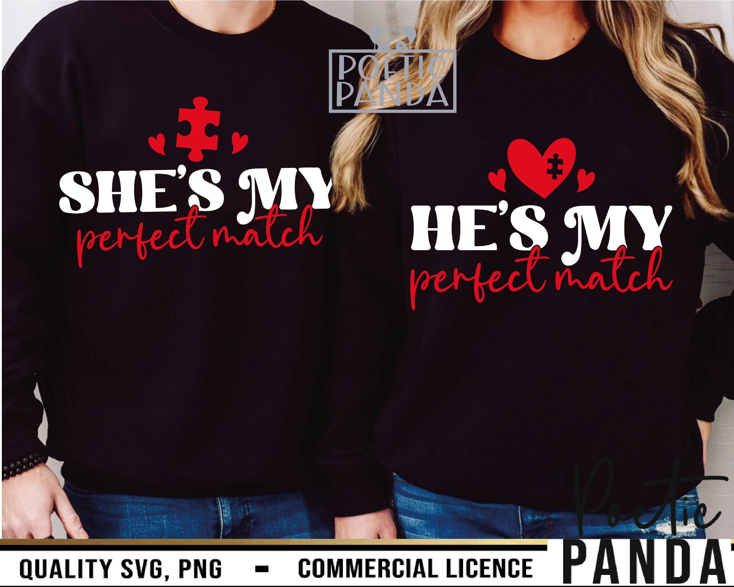 He's My Match SVG PNG, She's My Match Svg, Couple Valentine Svg, Valentine Shirt Svg, King And Queen Svg, Couple Shirts Svg, Matching Shirts