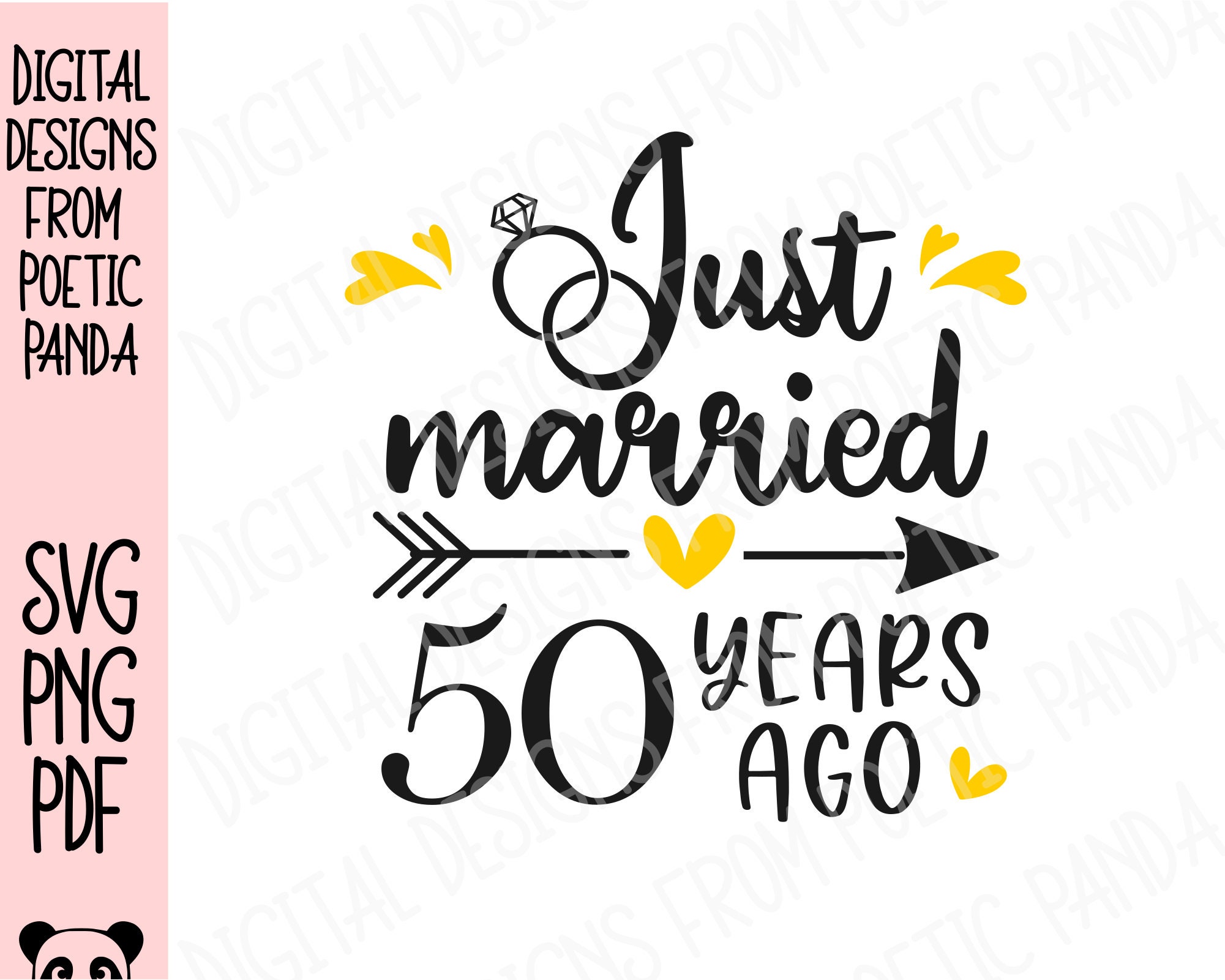 Just Married 50 Years Ago Svg Png Pdf 50th Wedding Etsy