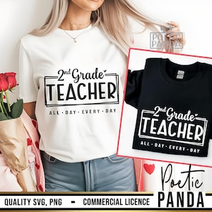 2. Klasse Lehrer SVG PNG, Zweite Klasse Lehrer Shirt SVG, Geschenk für 2