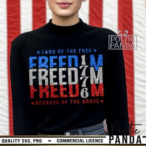 Land Of Free Because Of Brave SVG, Freedom Svg, Patriotic Svg, Land Of The Free Svg, 1776 Svg, America Est, 4th of July Svg, American Mama