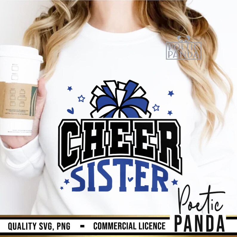 Cheer Sister SVG PNG, Cheer Sister Shirt Svg, Cheer Sister Gift Svg, Cheerleader Svg, Cheer Svg, Cheerleading Svg, Sister Svg, Pom Poms Svg