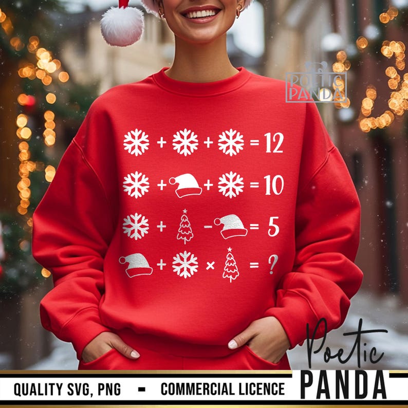 Wiskundeleraar kerst SVG PNG, grappige wiskunde kerstshirt Svg, wiskundeleraar Xmas Svg, wiskunde kerst probleem Svg, digitale download afbeelding 5