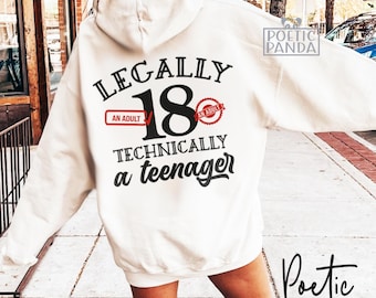 Legally An Adult Technically Teenager SVG PNG, 18th Birthday Gift Svg, 18th BIRTHDAY Shirt Svg, 18 Birthday Party, 18th Birthday Cricut Svg