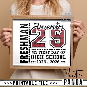 Printable Freshman Year Sign PNG, First Day Of High School Photo Print, First Day Of Freshman Year Board, Freshman Year, Instant Download