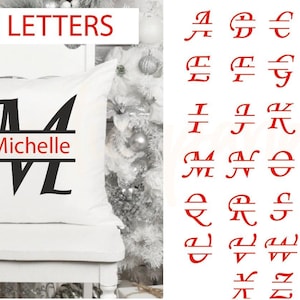 Split Monogramm Alphabet SVG PNG, Benutzerdefinierte Monogramm Buchstaben SVG, personalisierte Geschenkanhänger SVG, Cricut, Split Buchstabe Rahmen SVG, Alphabet dafür