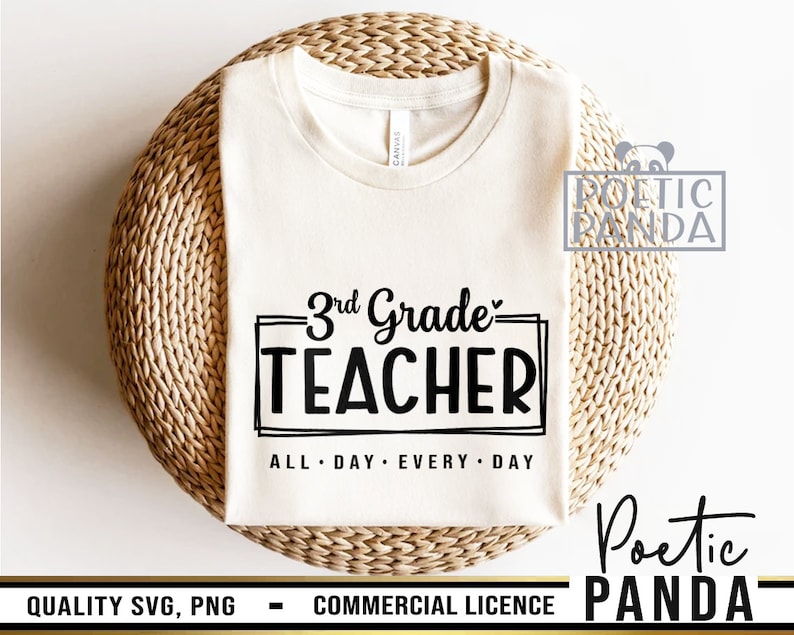 3rd Grade Teacher SVG PNG, Third Grade Svg, Back to School Svg, Teacher ...