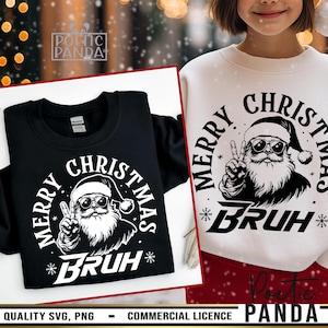 Buon Natale Bruh SVG PNG, Bruh Christmas Svg, Divertente Babbo Natale Svg, Babbo Natale Buon Natale, Natale Adolescenti Ragazzi Bambini Maglietta Di Natale Png