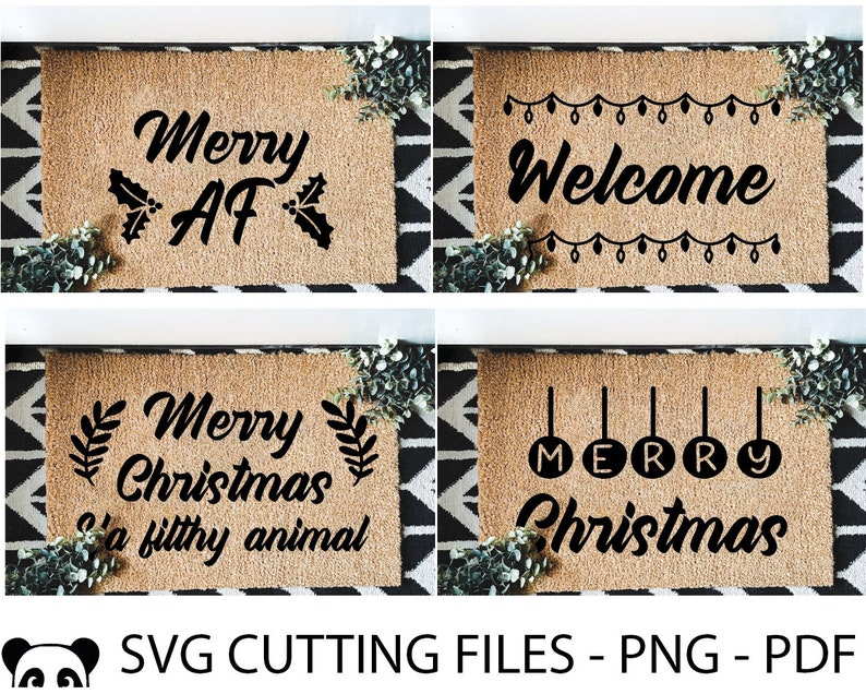 Commercial Use 16 Christmas Doormat Bundle Svg Merry - Etsy