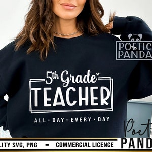 5th Grade Teacher SVG PNG, Fifth Grade Teacher, Back To School Svg, Teacher Svg, Teacher Shirt Svg, 5th Grade Svg, Fifth Grade Svg