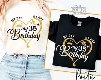35th Birthday SVG PNG, 35th Birthday Shirt Svg, 35 Years Old Svg Woman, 35th Birthday Gift Svg, Birthday Queen Svg, Hello 35 Svg