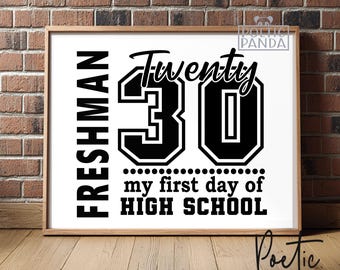 Printable Freshman Year 2030 Sign PNG, First Day Of High School Sign, First Day Of Freshman Year Photo Prop, Freshman Digital Download Print