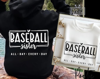 Hermana de béisbol SVG PNG, Archivo de corte Svg de camiseta de hermana de béisbol, Svg de día de juego, Hermana pequeña fanática más grande, Svg de béisbol, Svg de regalo de hermana de béisbol