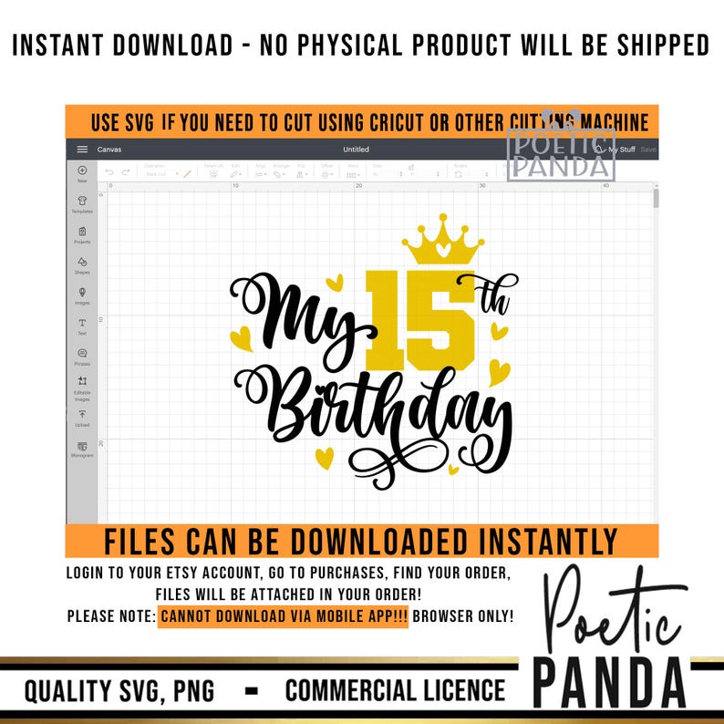 15th Birthday SVG PNG, 15th Birthday Shirt Svg, Cute 15th Birthday Gift Svg, Birthday Princess Svg, 15 Years Old Svg Girls, Mis Quince Svg image 10