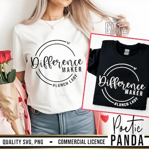 Lunch Lady SVG PNG, Lunch Lady Shirt Svg, Cafeteria Crew Svg, Difference Maker Svg, Lunch Lady Svg, Lunch Lady Png, Cafeteria Worker Svg
