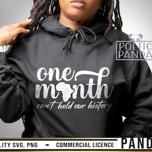 One Month Can&#39;t Hold Our History SVG PNG, Juneteenth Svg, Black History Svg, Black History Month Svg, Blacknificent Svg, Black Pride Svg
