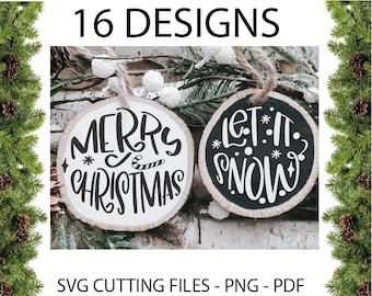 Ozdoby świąteczne SVG PNG, Okrągłe ozdoby świąteczne SVG, Okrągłe ozdoby świąteczne SVG, Boże Narodzenie w stylu wiejskim SVG, Cricut, Pakiet świąteczny SVG