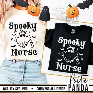 Spooky Nurse SVG PNG, Funny Halloween Medical Design For Cricut, Nurse Halloween Shirt Svg, Nurse Halloween Costume Cut File