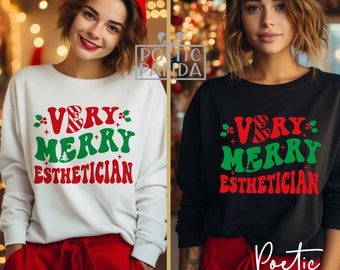 Merry Esthetician SVG PNG, Cosmetology Svg, Hair Stylist Svg, Lashes Svg, Esthetician Christmas Svg, Esthetician Svg, Christmas, Makeup Svg