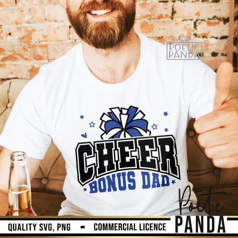 Cheer Bonus Dad SVG PNG, Football Bonus Dad Svg, Fathers Day Svg, Football Step Dad Svg, Stepdad Svg, Bonus Dad Shirt Svg, Game Day Svg