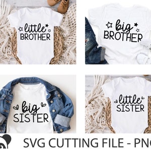 Family bundle SVG PNG, Big brother Svg, Big sister Svg, Little brother Svg, Little sister Svg, Sibling shirt Svg, Sisters svg, New baby svg