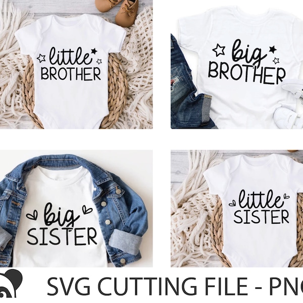 Family bundle SVG PNG, Big brother Svg, Big sister Svg, Little brother Svg, Little sister Svg, Sibling shirt Svg, Sisters svg, New baby svg