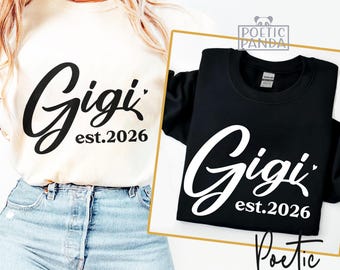 Gigi est 2026 SVG PNG, Arquivos SVG da Gigi, SVG da Vovó, SVG Abençoada, SVG dos Avós, SVG da Gigi Abençoada, Cricut, Mimi, SVG Promovida a, SVG da Vovó