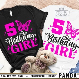 5th Birthday Svg, Fifth Birthday Sv, Butterfly Svg, Birthday Girl Svg, 5th Birthday Png, 5th Birthday Party Svg, Birthday Shirt Svg
