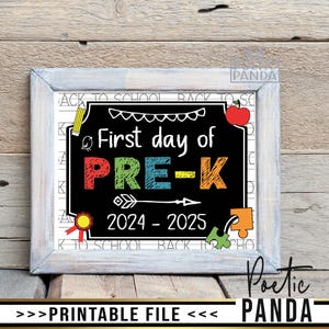 Printable First Day of Prek Sign, 1st Day of Prek Sign, Printable ...