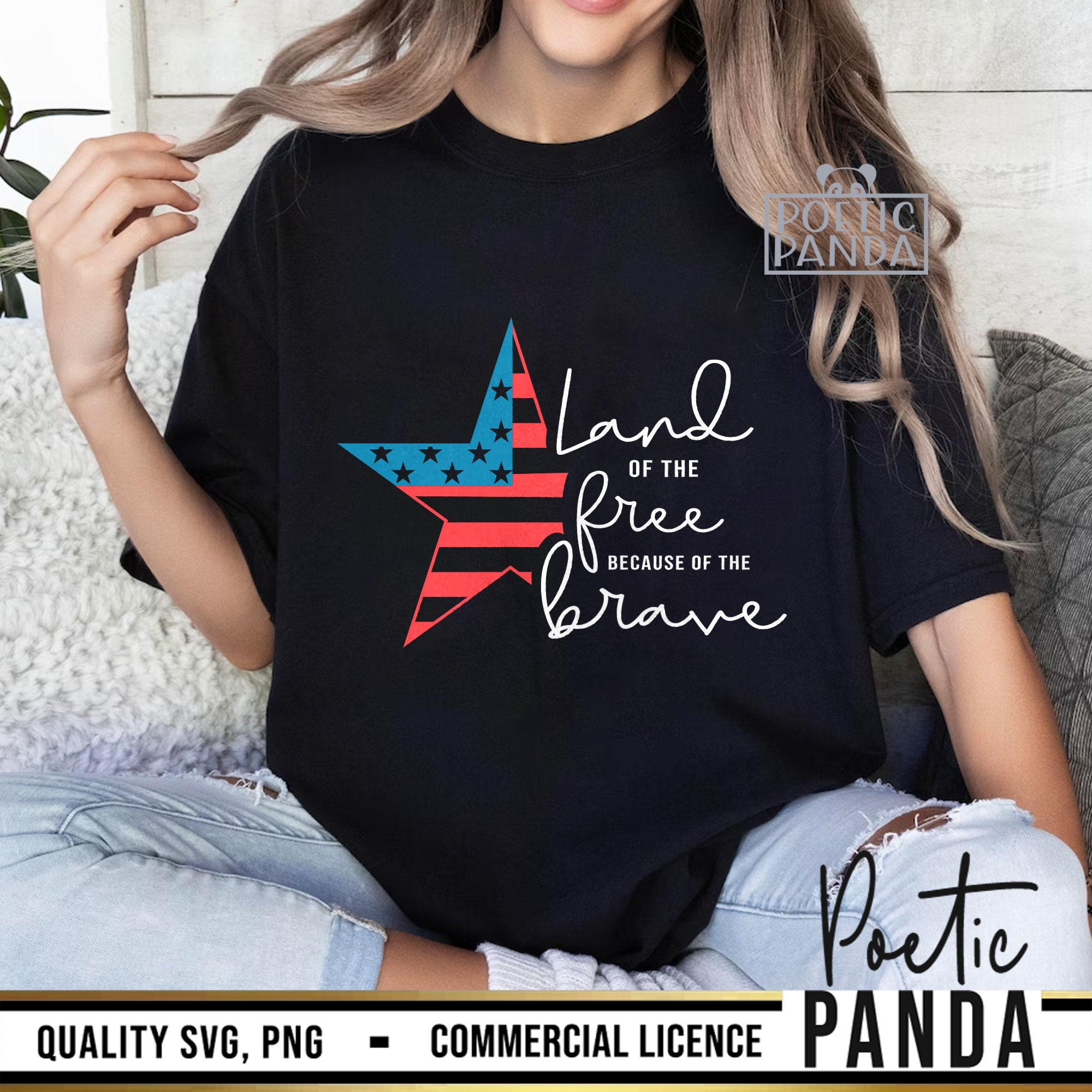 Land of the Free Because of the Brave SVG PNG, 4th of July Svg, Land of ...